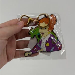 Ms. Frizzle Keychain in Purple and Green